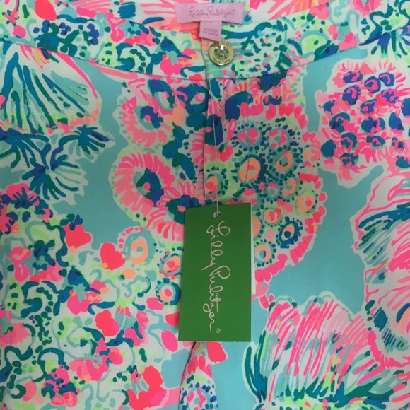 Lilly Pulitzer Serene Blue Gypsea Alina Slim Pants Size 0 Colorful Vacation NWT - Picture 4 of 11